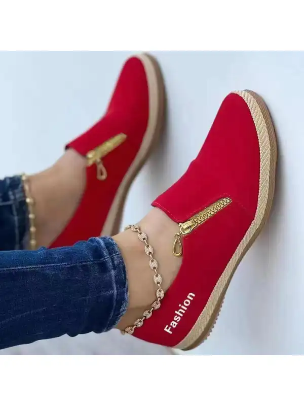 Spring/Fall Solid Color Platform Hemp Rope Flat Shoes - Miabrave.com 