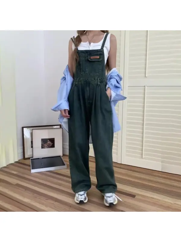 Retro Casual Denim Jumpsuit - Miabrave.com 