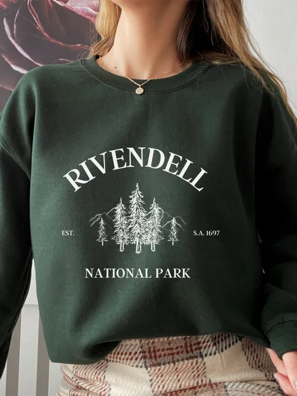 LOTR Sweatshirt. Rivendell Sweatshirt. National Park. Fellowship. JRR Tolkien - Miabrave.com 