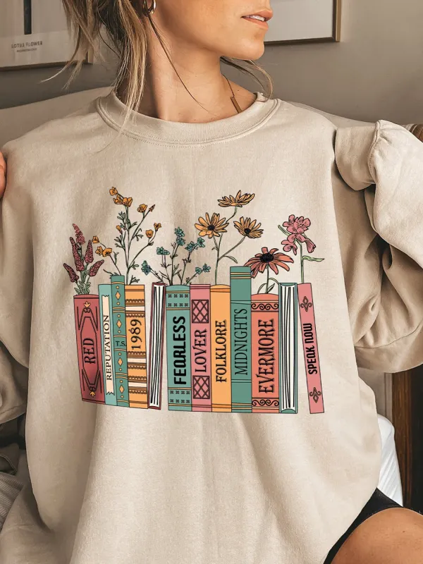 Albums As Books Sweatshirt - Miabrave.com 