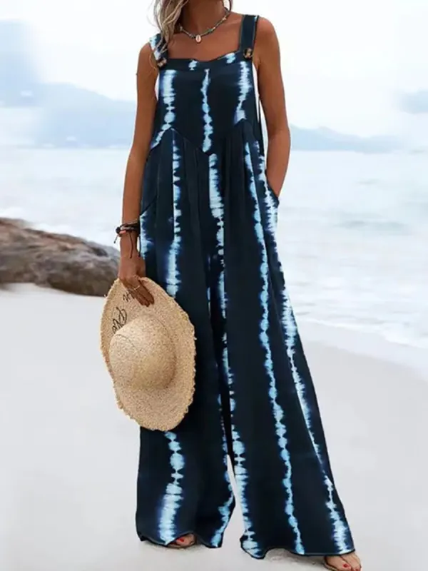 Women Casual Sleeveless Loose Wide Leg Jumpsuit - Miabrave.com 
