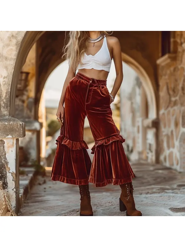 Autumn And Winter Women's Velvet Retro Casual Pants - Miabrave.com 