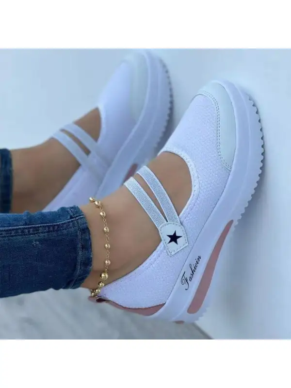 Summer Casual Solid Color Wedge Round Toe Shoes - Miabrave.com 