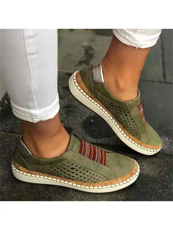 Women's Slip-Ons Plus Size Outdoor Daily Flat Heel Round Toe Casual Faux - Miabrave.com 
