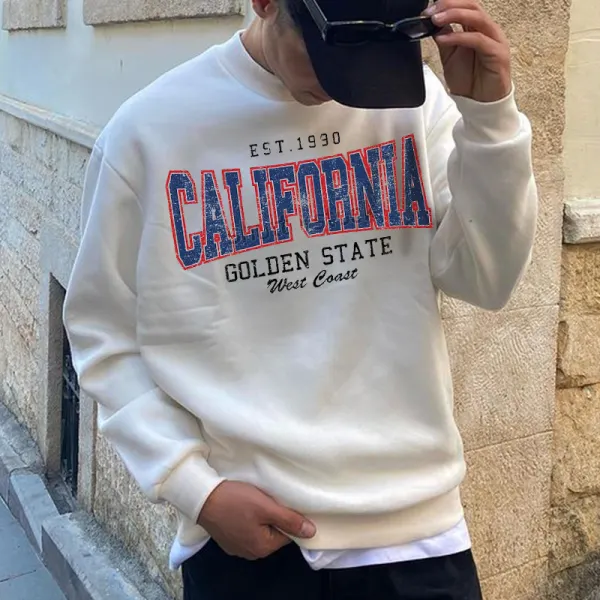 Jersey De Hombre Con Cuello Redondo Y Estampado Gráfico - Faciway.com 
