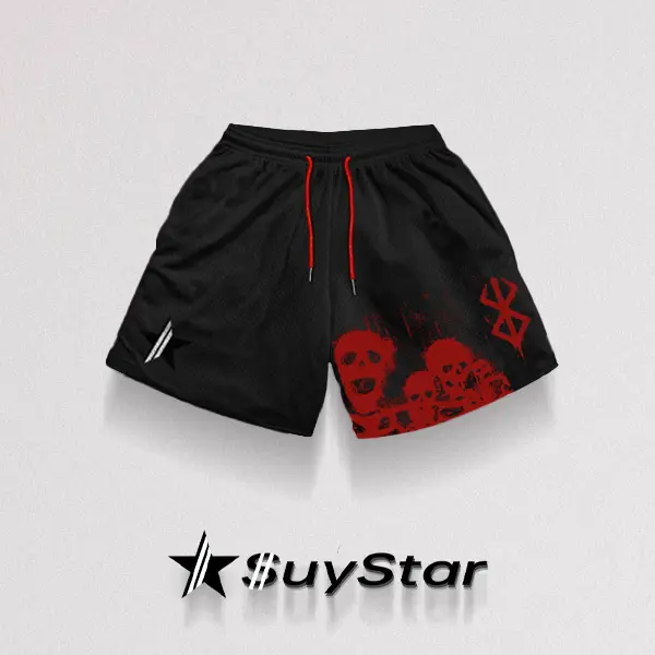 Berserk Inspo Drawstring Print Shorts - Suystarshop.com 