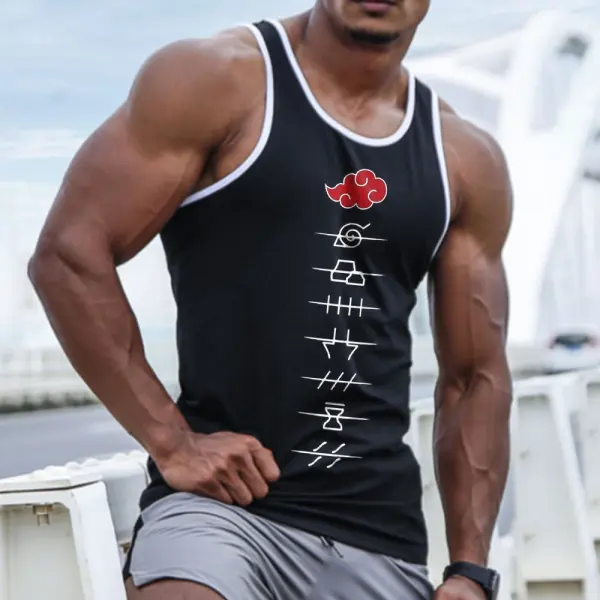Men's Naruto Print Casual Sports Vest - Suystarshop.com 