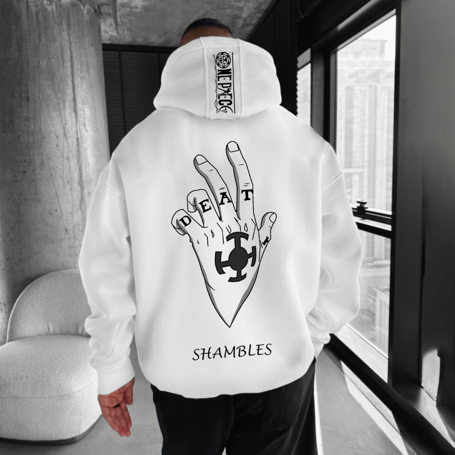 

Oversize "One Piece" Print Hoodie