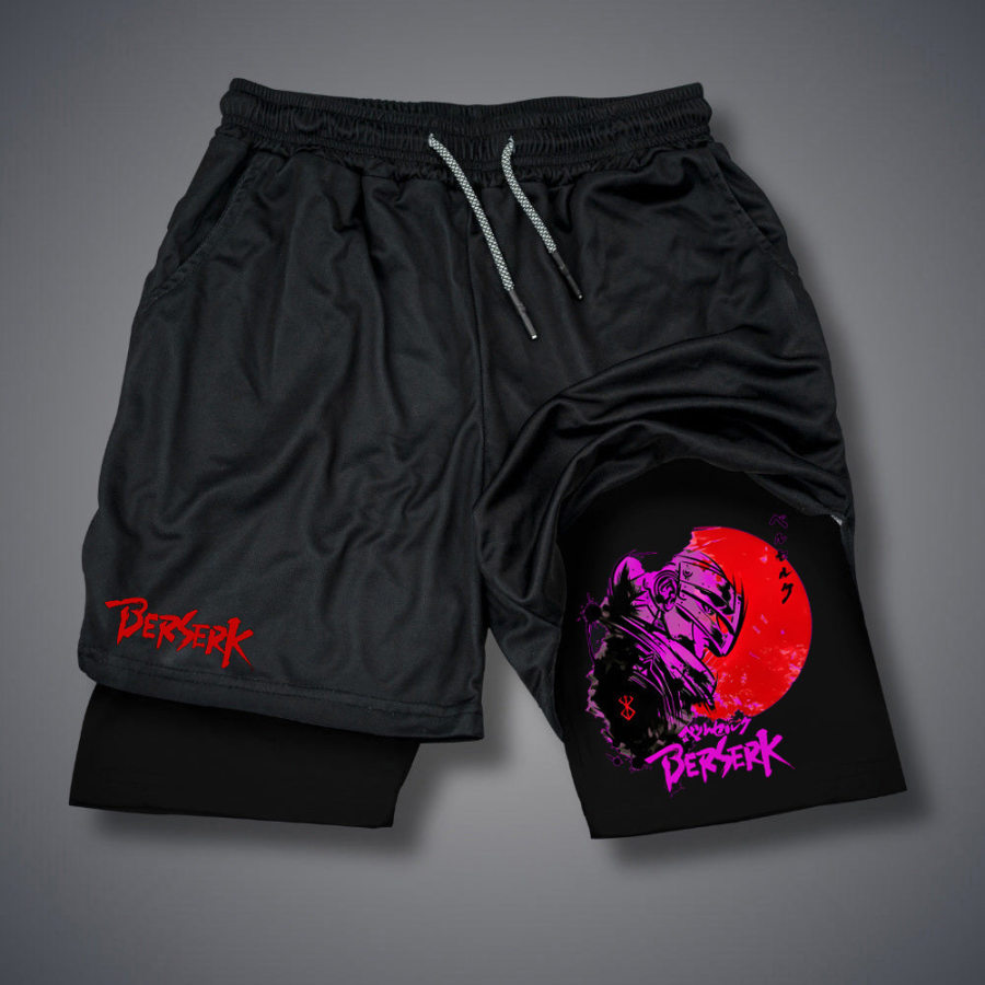 

Anime Shorts Adult Double Layer Beach Shorts Fitness Pants
