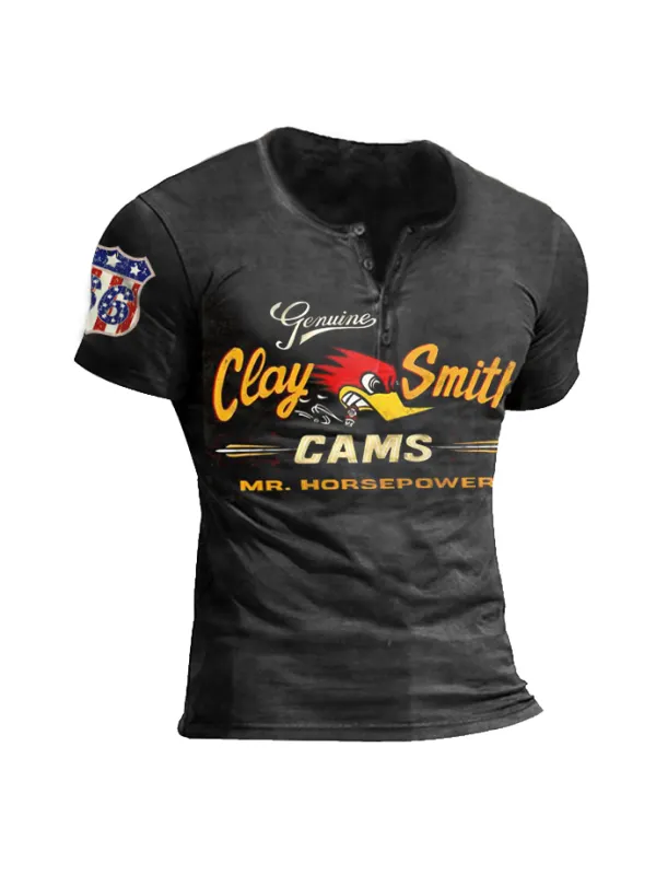 Mens Mr Horsepower Printed Outdoor Combat Casual T-shirt - Anrider.com 