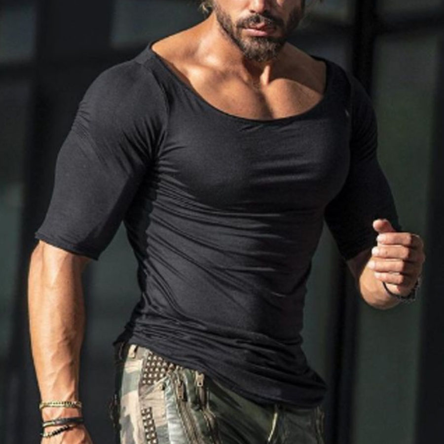 

Fashionable Casual Solid Color T-shirt