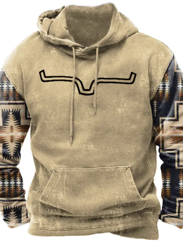 Aztec Cowboy Men's Western Hoodie 