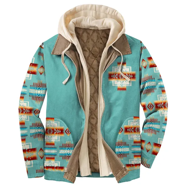 Men's Autumn & Winter Outdoor Casual Vintage Ethnic Hooded Jacket - Nicheten.com 
