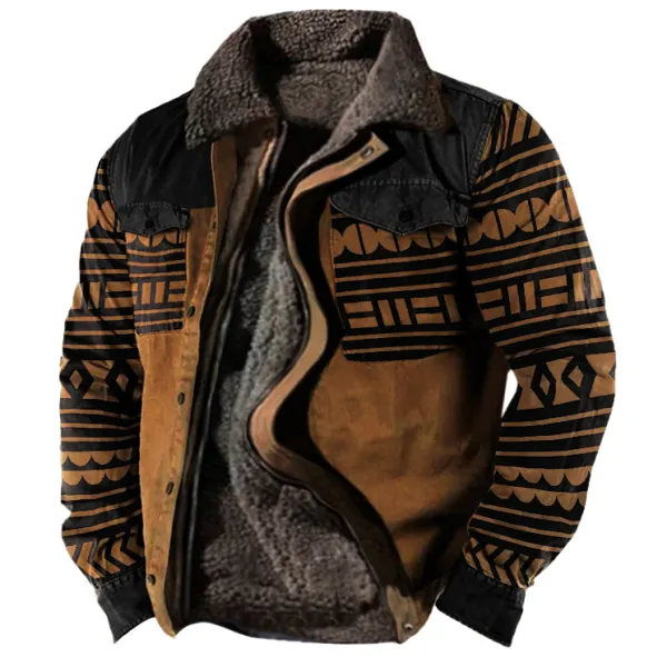 Men's Tribal Print Patchwork Ethnic Boho Jacket - Trisunshine.com 