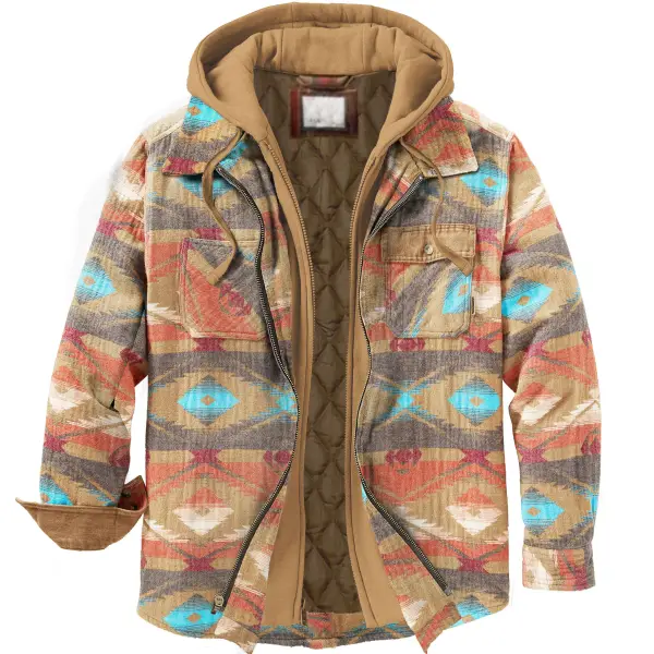 Giacca Da Uomo Con Cappuccio Stile Nazionale Autunno E Inverno All'aperto - Faciway.com 