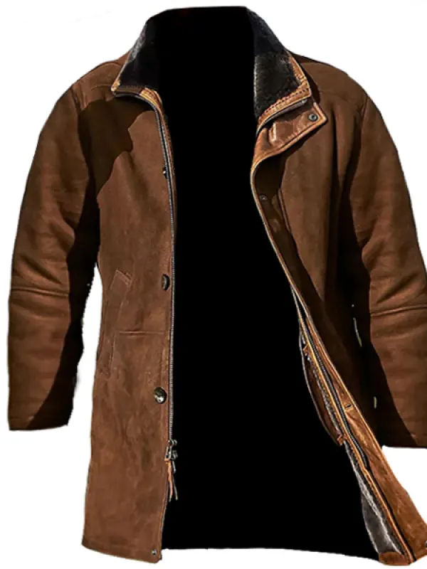 Men's Outdoor Mid-Length Double Layer Woolen Coat Jacket - Menwyx.com 