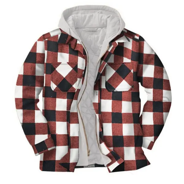 Chaqueta Informal Gruesa A Cuadros De Invierno Para Hombre - Faciway.com 