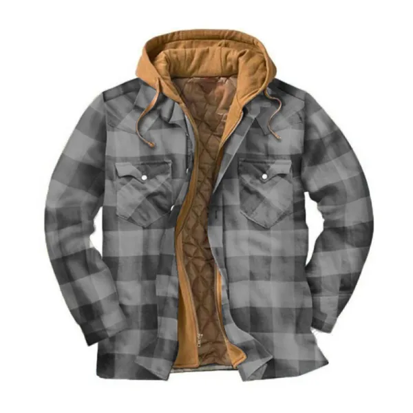 Mens Winter Plaid Thick Casual Jacket - Faciway.com 