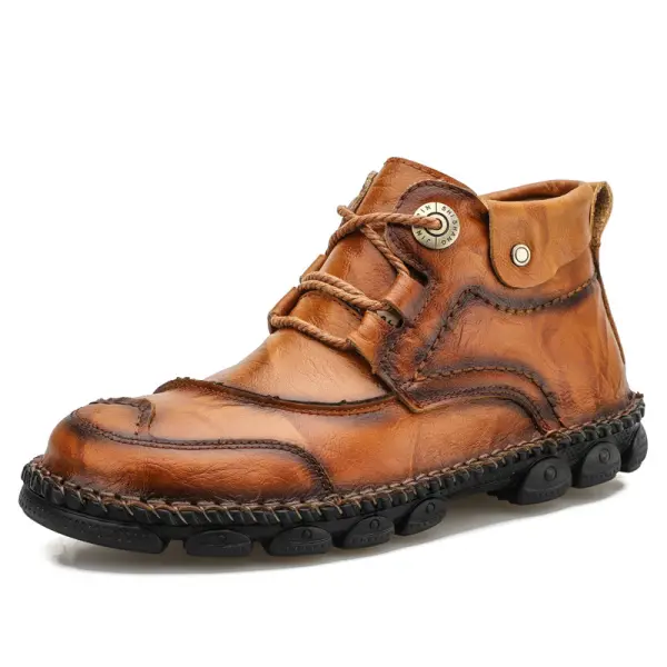 Men's Soft And Breathable Mid-high Anti-skid Retro Boots Tooling Shoes - Nicheten.com 