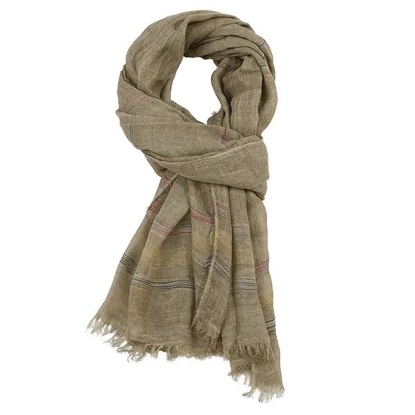 Men's Scarf Cotton Linen Ethnic Scarves Pashmina Fringed Long Shawl Stole Shawl Wrap - Menzfolk.com 