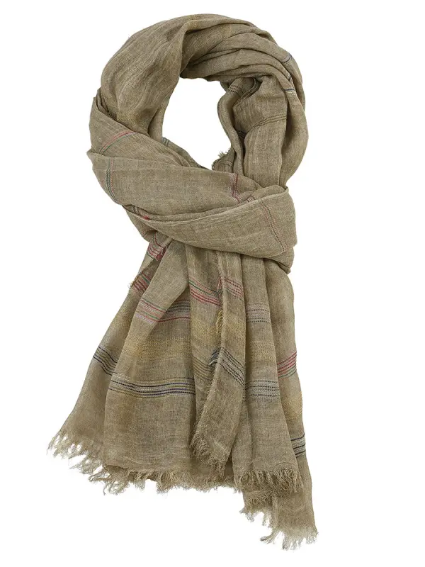 Men's Scarf Cotton Linen Ethnic Scarves Pashmina Fringed Long Shawl Stole Shawl Wrap - Menbarn.com 