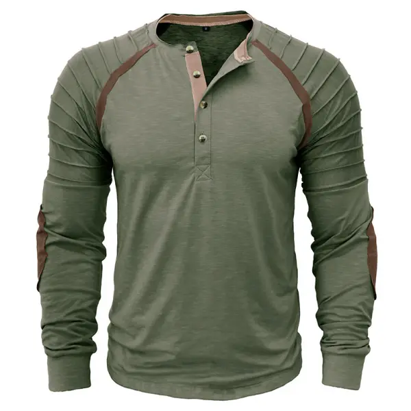 Outdoor Men's Long Sleeve Henry Shirt Men's Sports Base Shirt - Anurvogel.com 