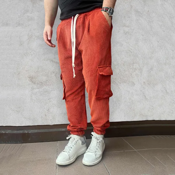 Casual Solid Color Pocket Trousers - Dozenlive.com 