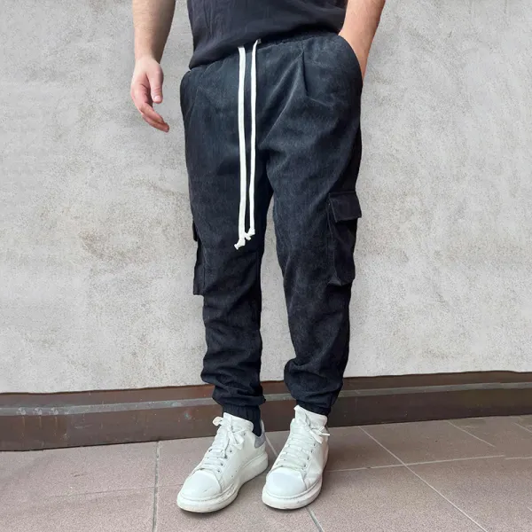 Casual Lace-up Pocket Trousers - Dozenlive.com 