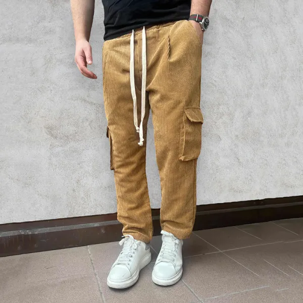 Men's Solid Color Pocket Trousers - Dozenlive.com 