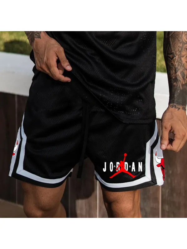 Unisex Casual Basketball Shorts Bulls Print Shorts - Anrider.com 