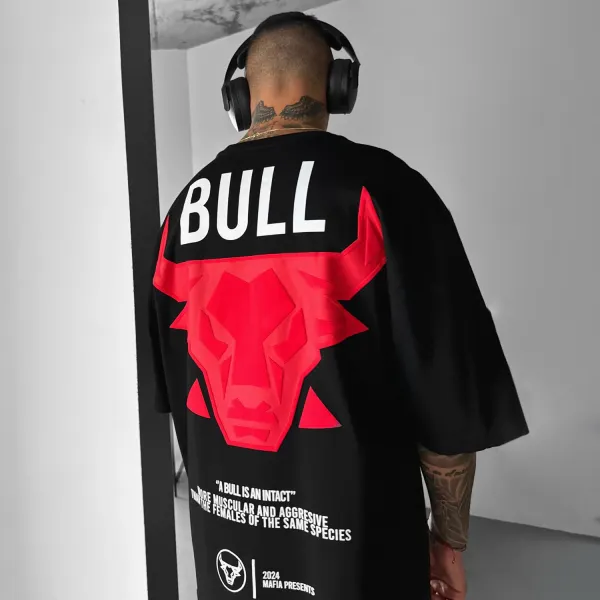 Oversize Bull T-shirt - Ootdyouth.com 