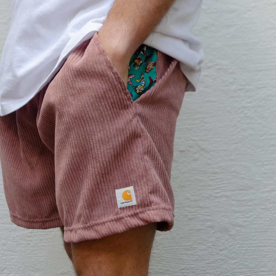 

Corduroy Surf Shorts Unisex Street Retro Skateboard Shorts