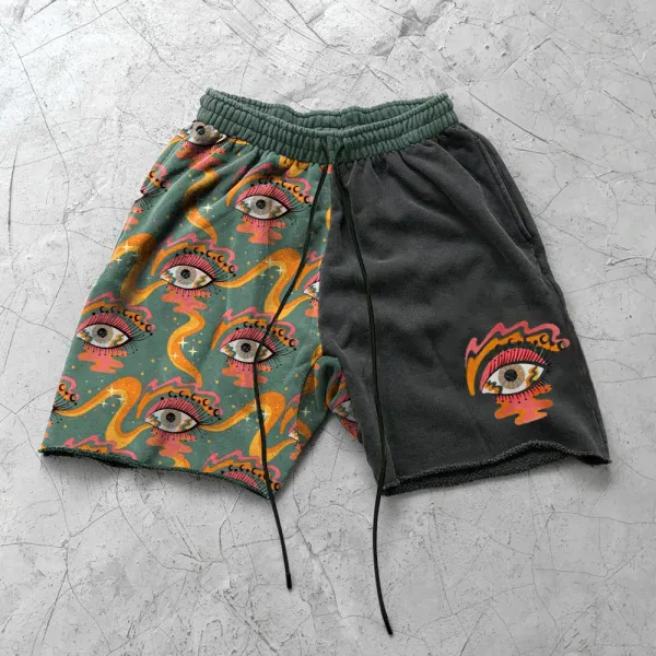 Unisex Retro Eye Print Track Shorts - Trisunshine.com 