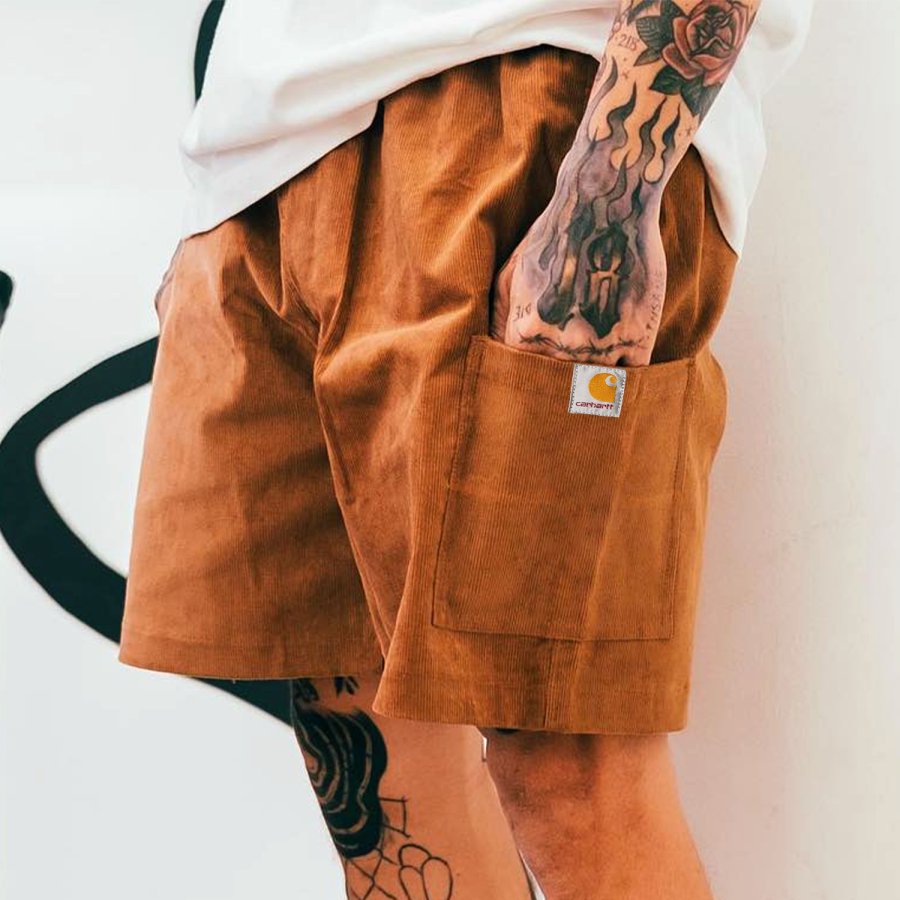 

Unisex Retro Corduroy Pocket Surf Shorts