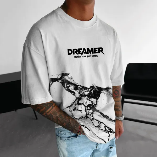 Men's Leisure Dream Letter Printed T-shirt - Dozenlive.com 
