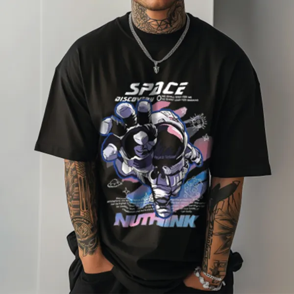 Space Astronaut Print Trendy T-shirt - Dozenlive.com 