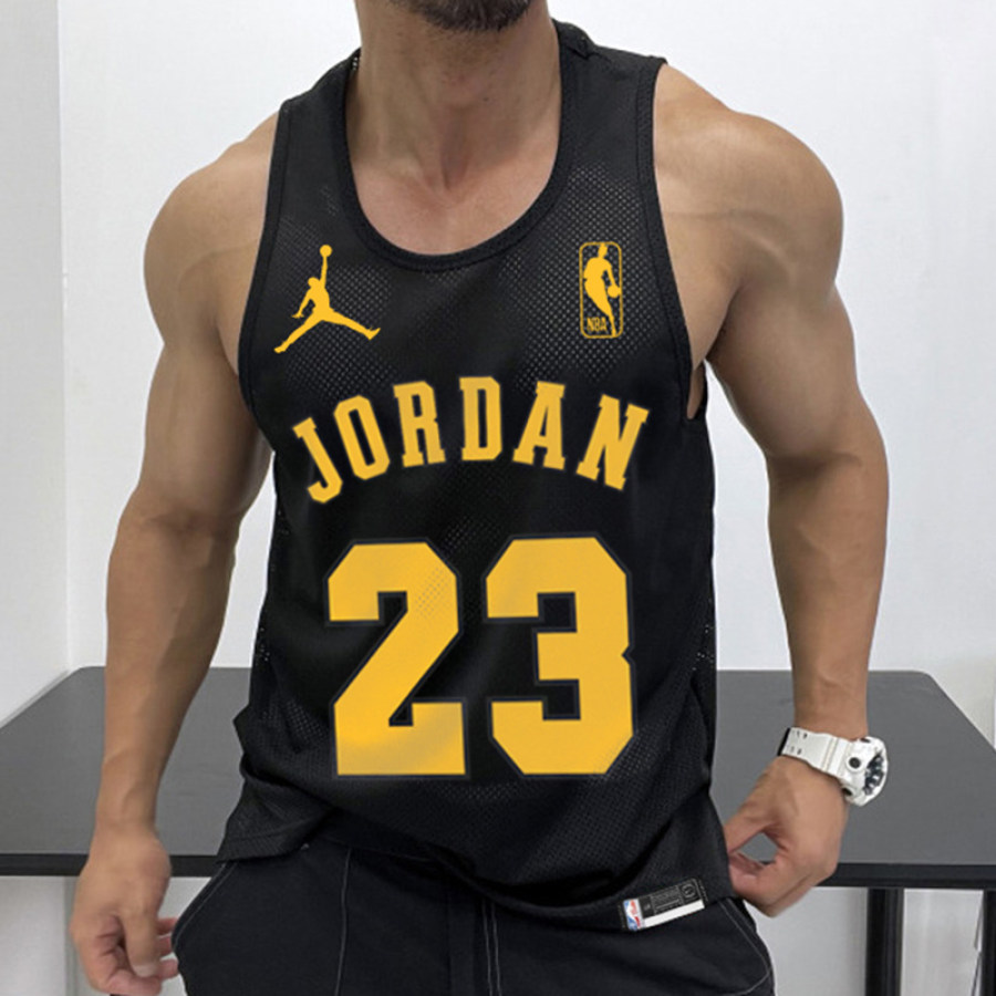 

Men's Casual Mesh Vest Basketball Print Vest Breathable Sports Vest