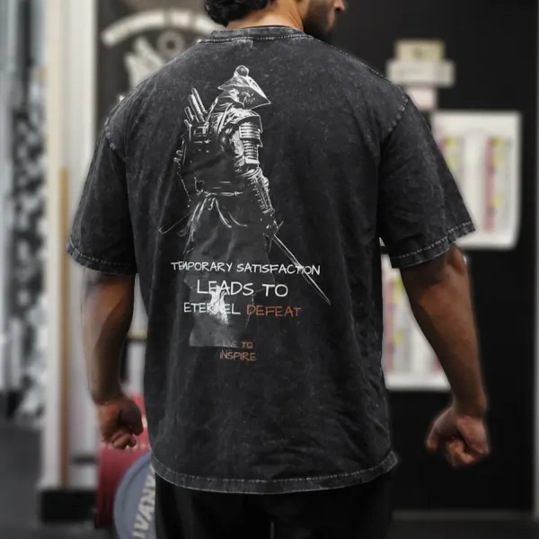 Samurai Letter Printed T-shirt - Dozenlive.com 