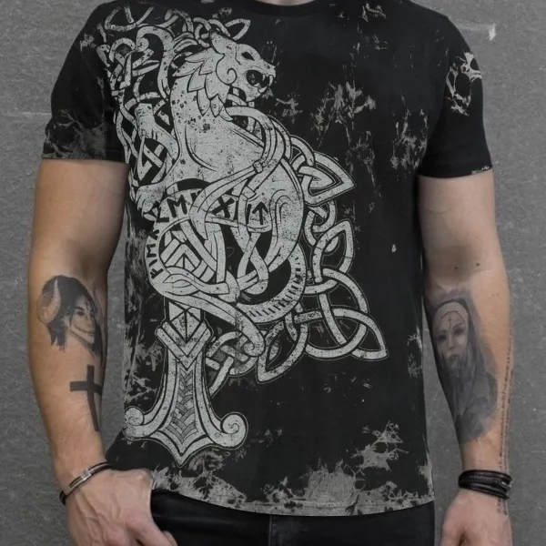 Viking Digital Print 3D Printed T-shirt - Dozenlive.com 