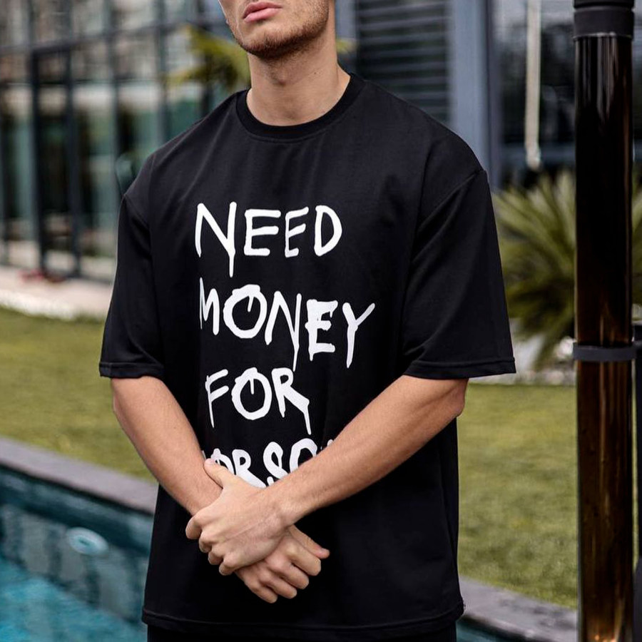 

Need Money For Porsche Print T-Shirt