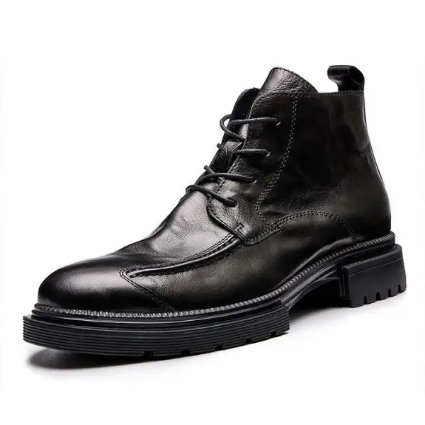 Men's Vintage High Top Zippered Martin Boots - Elementnice.com 