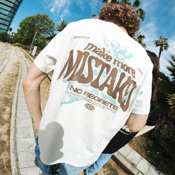 Unisex Vintage Make More Mistakes Print T-Shirt - Dozenlive.com 