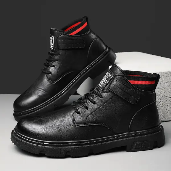 Men's Vintage Martin Boots With Mid Top Leather Boots - Elementnice.com 