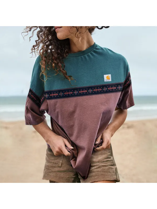 Casual Vintage Print Surf T-Shirt - Ootdmw.com 