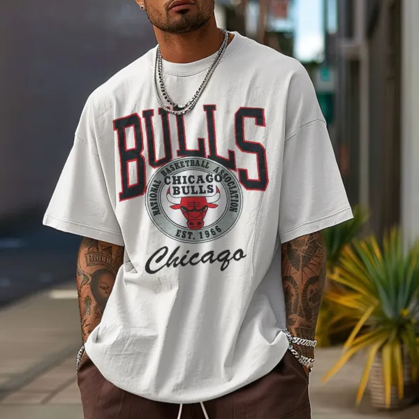 Unisex Vintage Chicago Basketball Casual Printed T-shirt - Dozenlive.com 