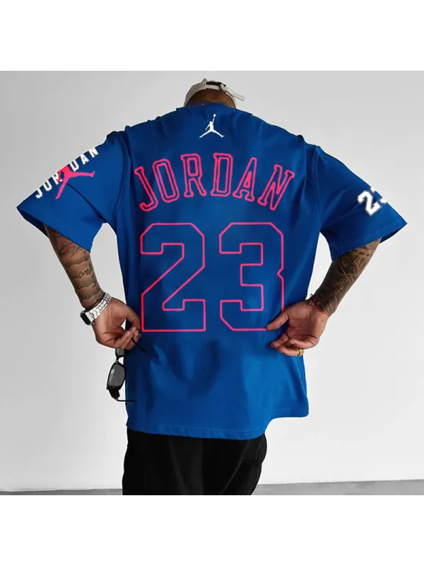 Oversized Street Basketball Print Casual T-shirt - Ootdmw.com 