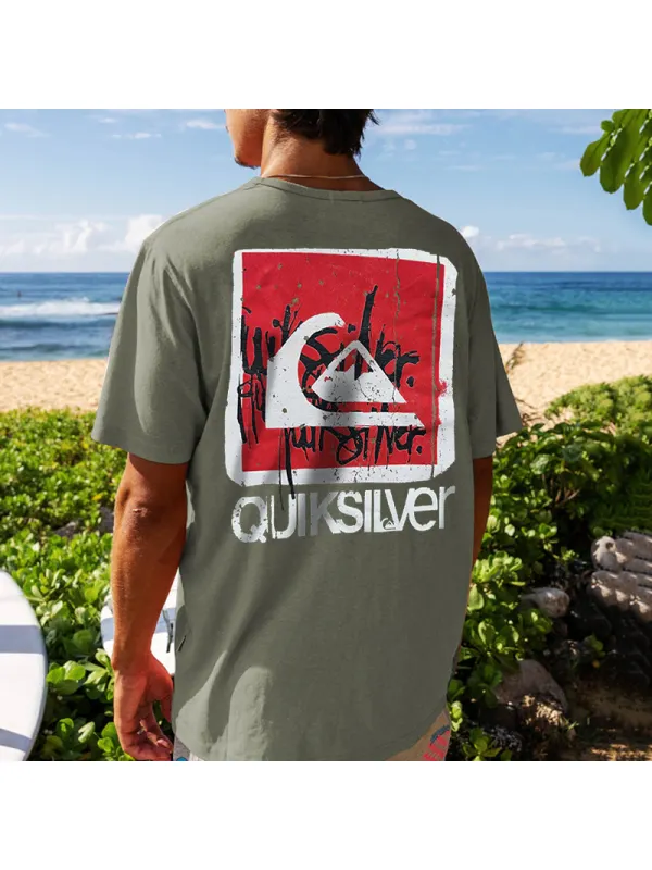 Men's Casual Loose Hawaiian Printed T-shirt - Anrider.com 