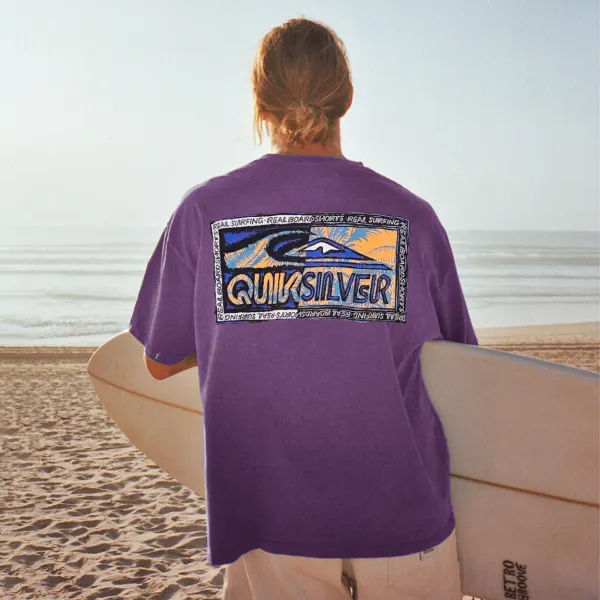 Unisex Vintage Holiday Quik Surf Printed T-shirt - Wayrates.com 