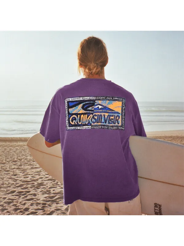 Unisex Vintage Holiday Quik Surf Printed T-shirt - Timetomy.com 