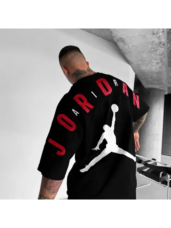 Oversized Street Style Basketball Print Tee - Aptkoi.com 